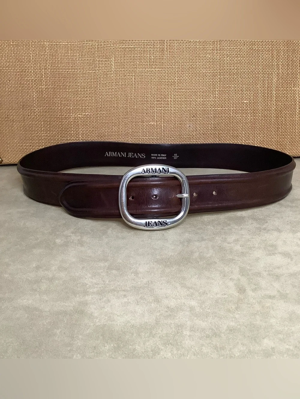 ARMANI Jeans Luxury Brown Leather Belt for Women  (W617)